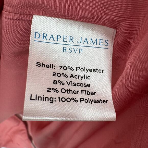 Draper James coat women's L gingham plaid button front collared pink white NEW - Picture 10 of 11